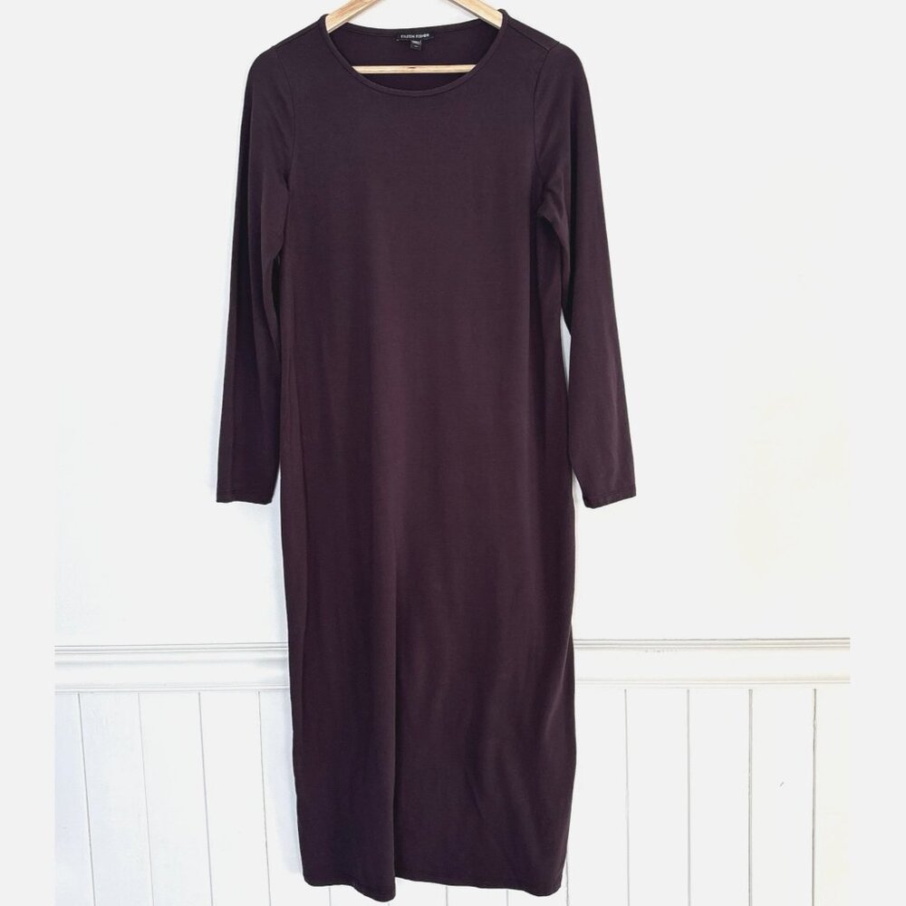 Eileen Fisher Long Sleeves Tencel Long Sleeves Shirt Midi Dress Size Small *H56